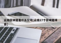 云南区块链是什么公司[云南17个区块链项目]