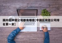 国内区块链公司都有哪些[中国区块链公司排名第一家]