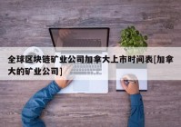 全球区块链矿业公司加拿大上市时间表[加拿大的矿业公司]